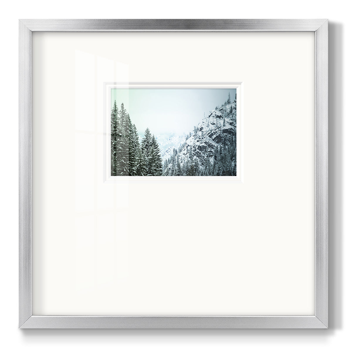 Snowfall in Cascadia II V1- Premium Framed Print Double Matboard