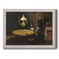 Impressionist domestic interior scene by Claude Monet printed on canvas in an ornate weathered white frame.