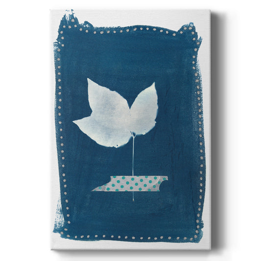 Cyanotype Pressed Leaves II - Canvas Art Print