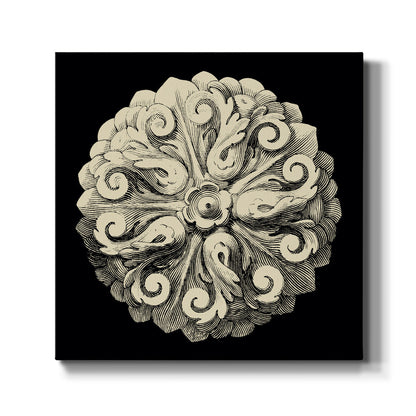 Black and Tan Rosette II - Canvas Art Print