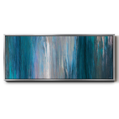 Falling Blue - Floater Framed Canvas Print