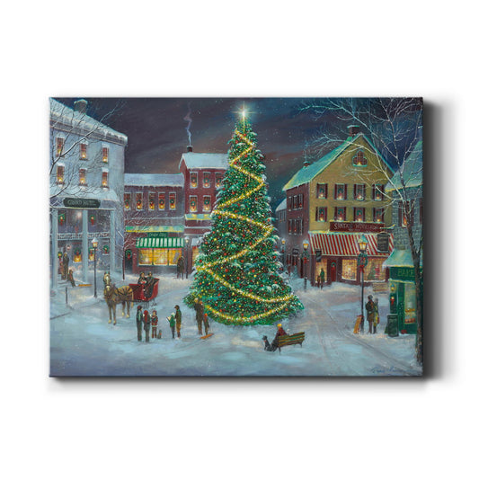 Village Square - Premium Gallery Wrapped Canvas  - Ready to Hang