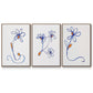 Wobbly Blooms I - Framed Premium Gallery Wrapped Canvas L Frame 3 Piece Set - Ready to Hang