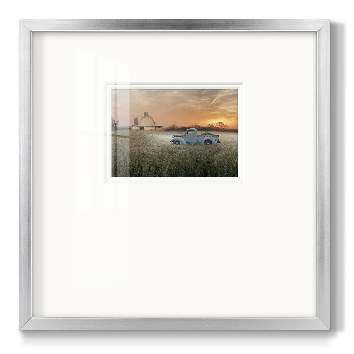 Evening Farm - Double Matboard Framed Print