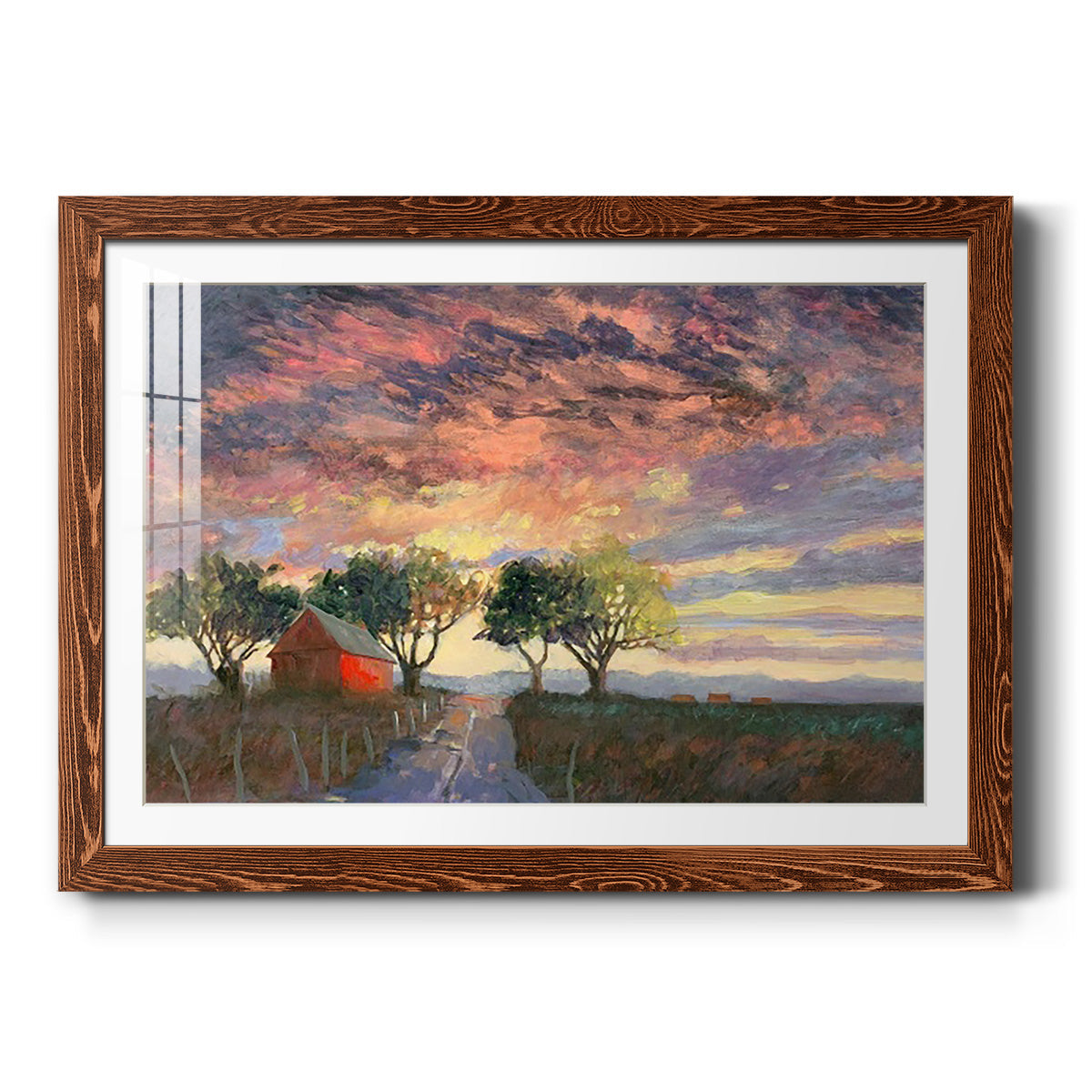 Fire in the Sky - Barnwood Framed Art Print