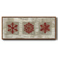 Burlap Music Snowflakes - Floater Framed Canvas Print
