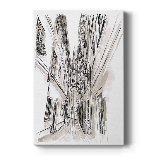 Europe Street Sketches III - Canvas Art Print