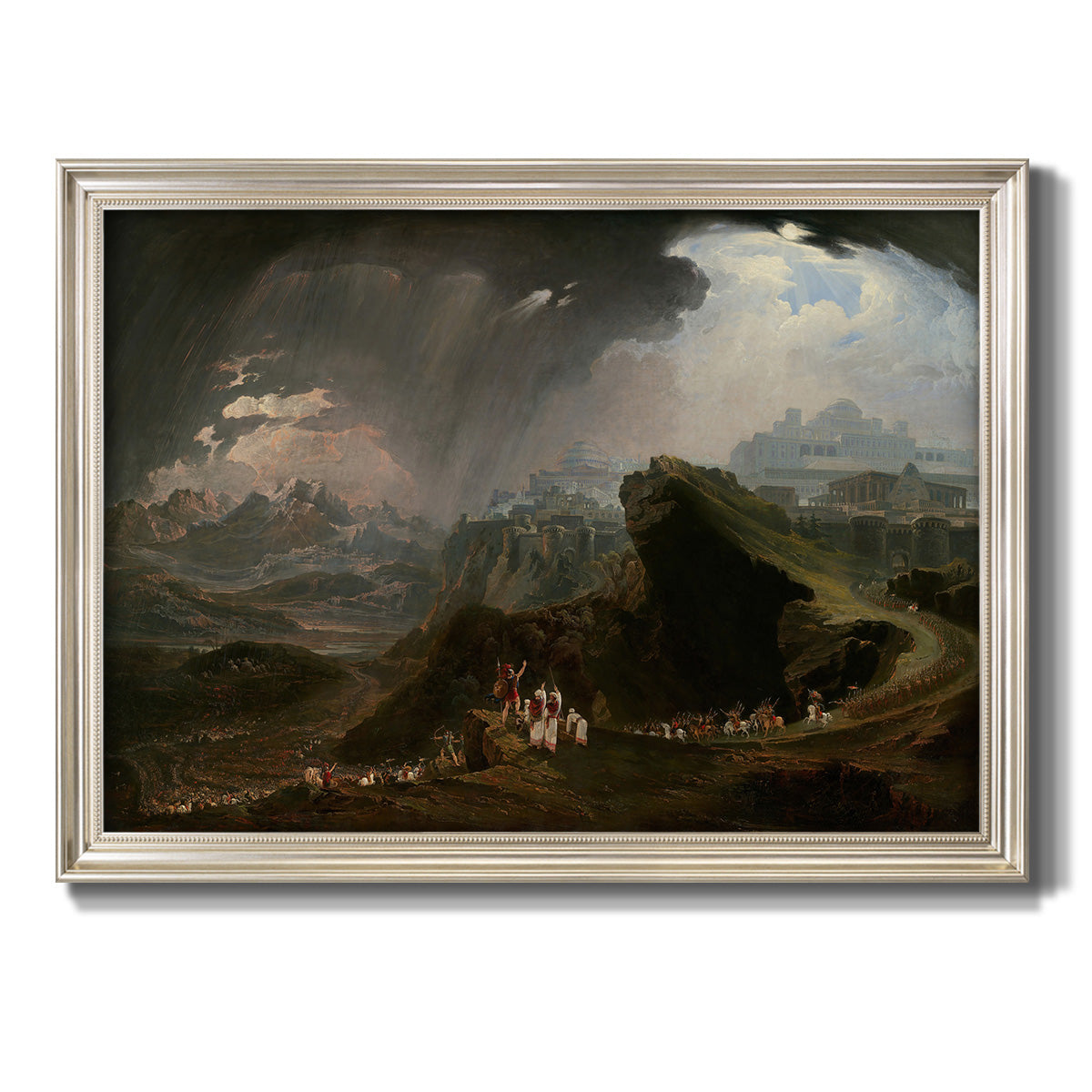 Joshua Commanding the Sun to Stand Still upon Gibeon - Ornate Framed Canvas Print