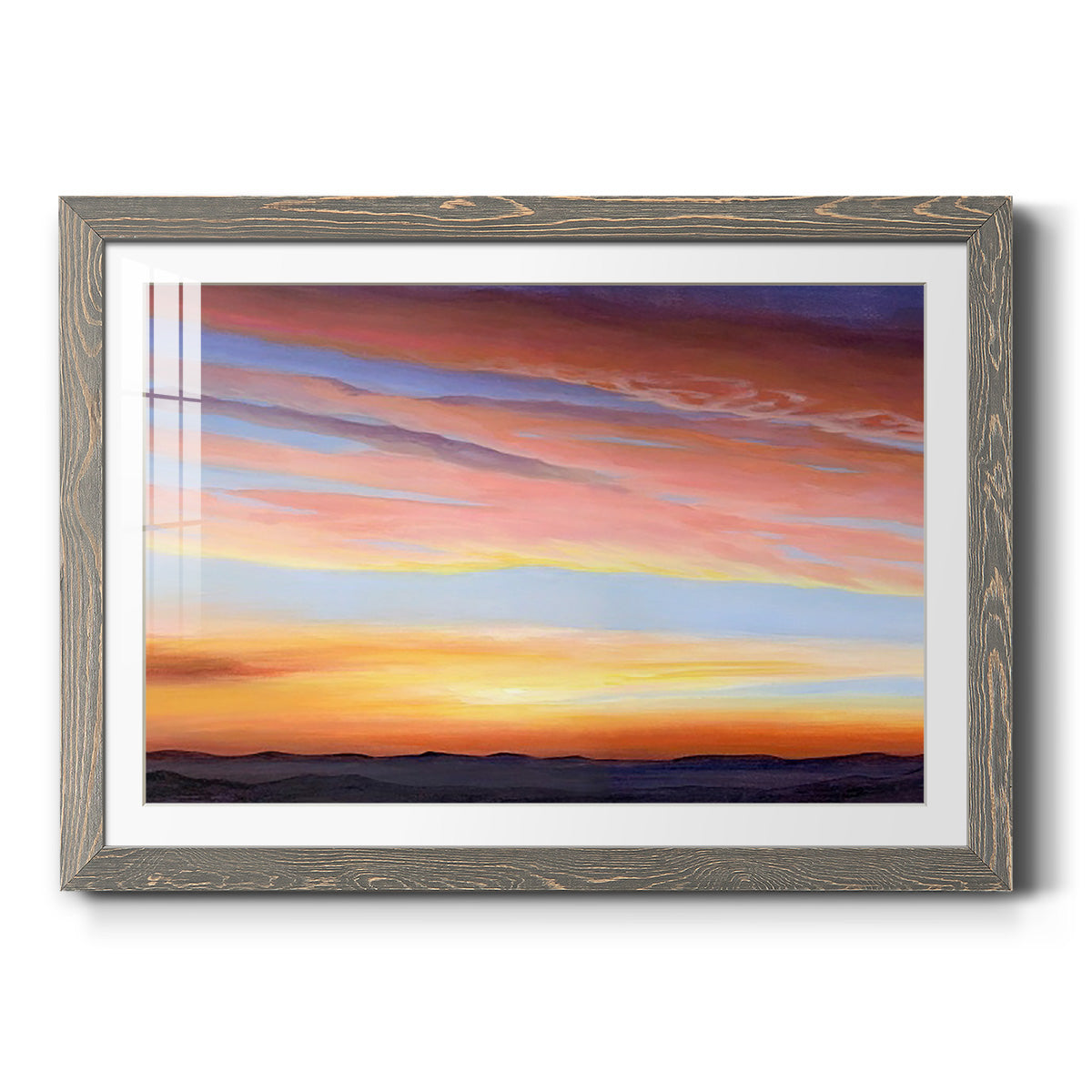 Ignited Dusk III - Barnwood Framed Art Print
