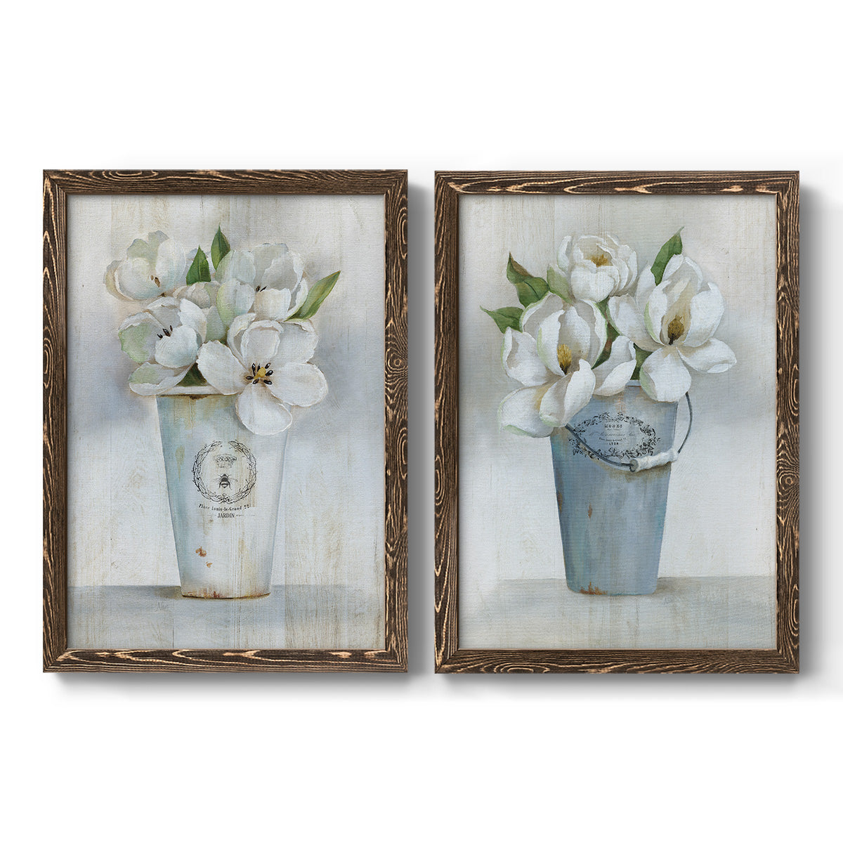 Fleuriste Francais I - Premium Framed Canvas 2 Piece Set - Ready to Hang