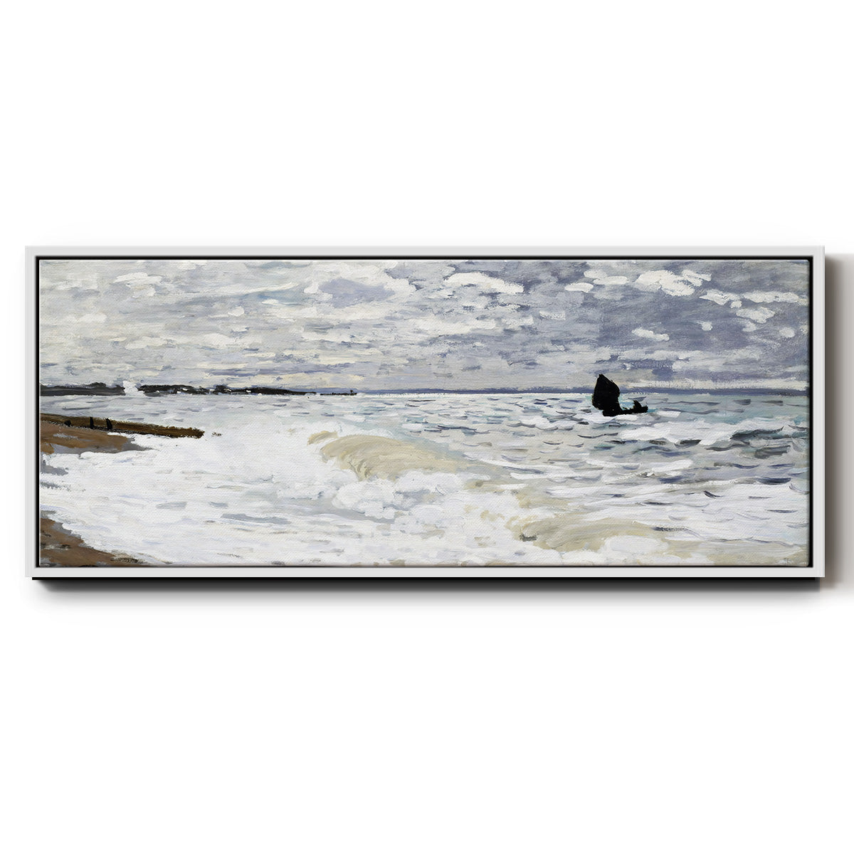 The Sea at Le Havre, 1868 - Floater Framed Canvas Print