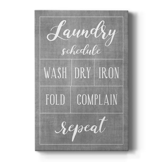 Laundry Schedule Premium Gallery Wrapped Canvas - Ready to Hang