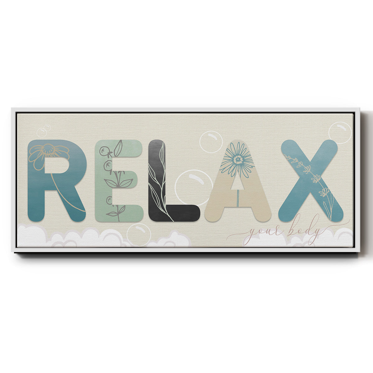 Relax Your Body - Floater Framed Canvas Print