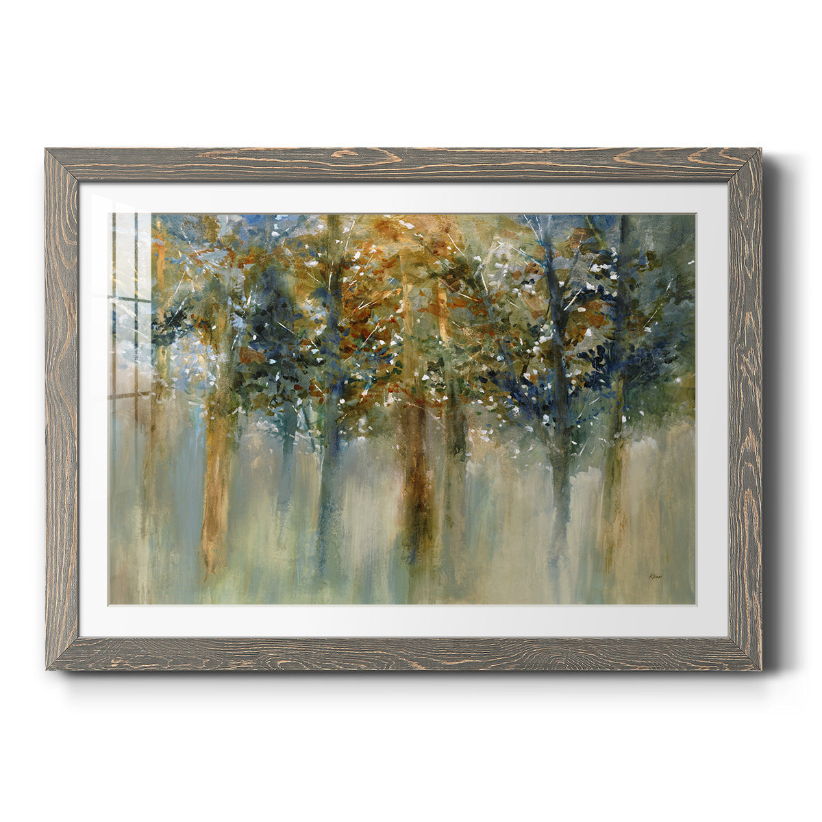 Rustic Leaves II - Barnwood Framed Art Print