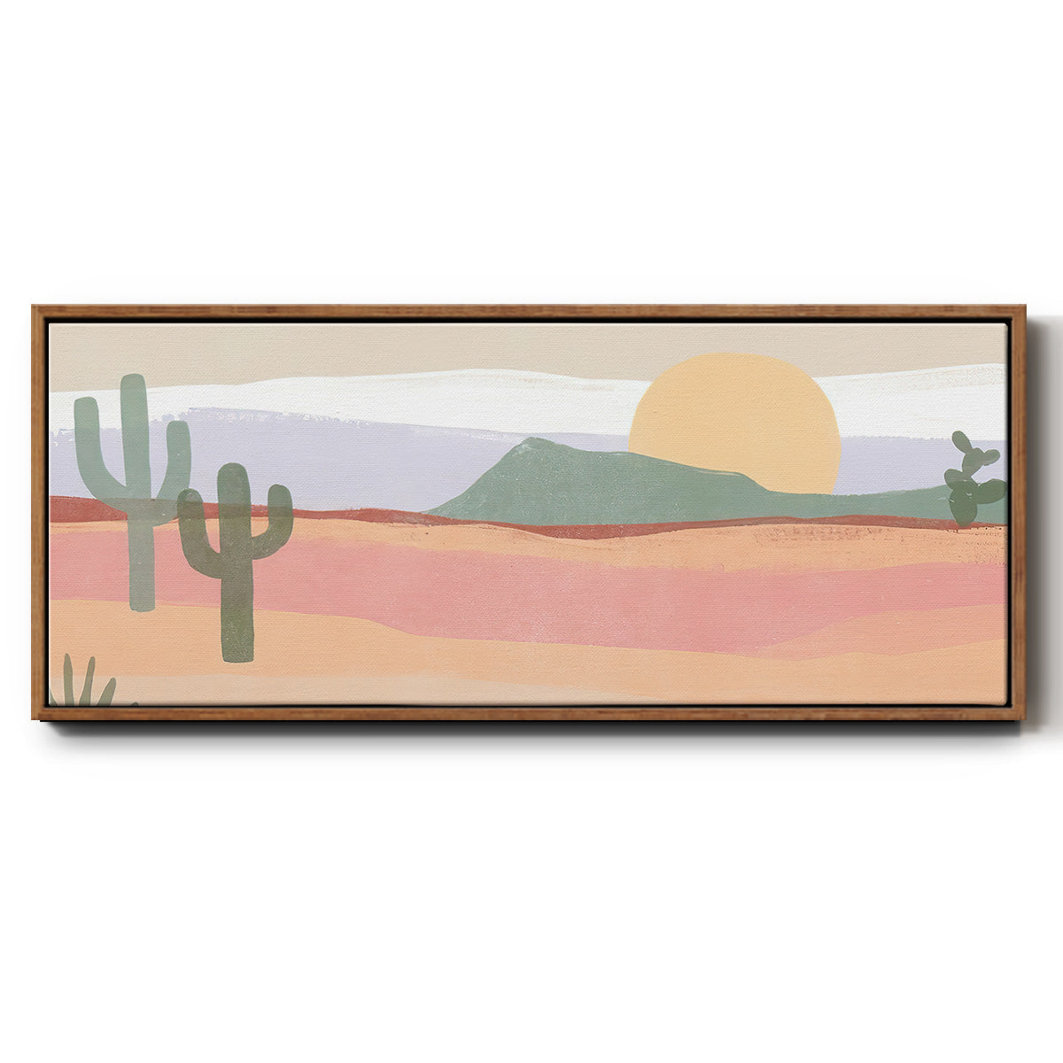 Cactus Plateau I - Floater Framed Canvas Print
