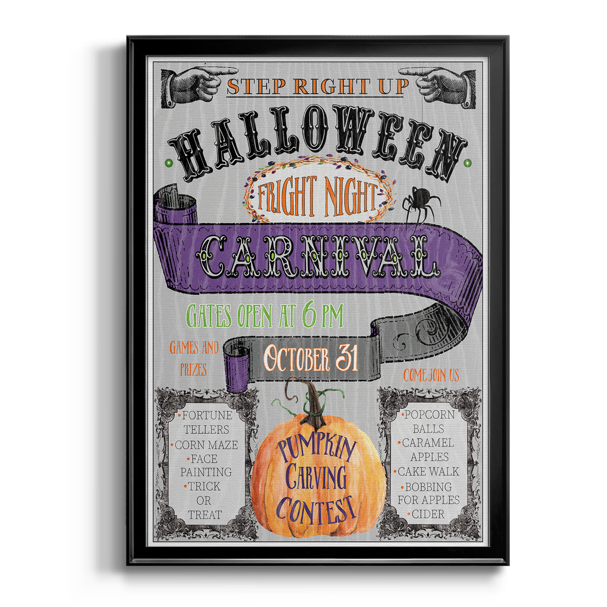 Carnival Sign - Modern Framed Canvas Print