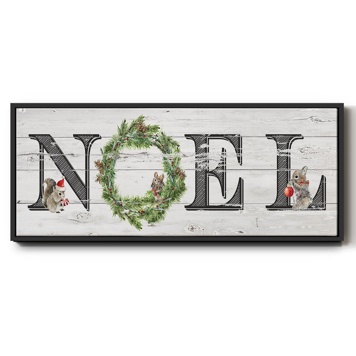 Farmhouse Noel - Floater Framed Canvas Print