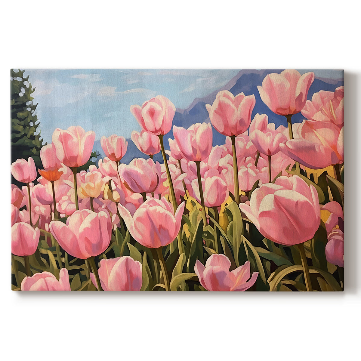 tulips,flowers,field,bloom,pink,nature,spring,garden,blue sky,mountains,landscape,vibrant,floral,petals,greenery,beauty,serene,outdoor,flora,color,botanical,seasonal,growth,viewing,scenery,harmony,park,picnic,sunlit,cheerful,peaceful,sunlight,tranquility,colorful,fresh,landscape design,garden design,natural beauty,wildlife,scenic,flower arrangement