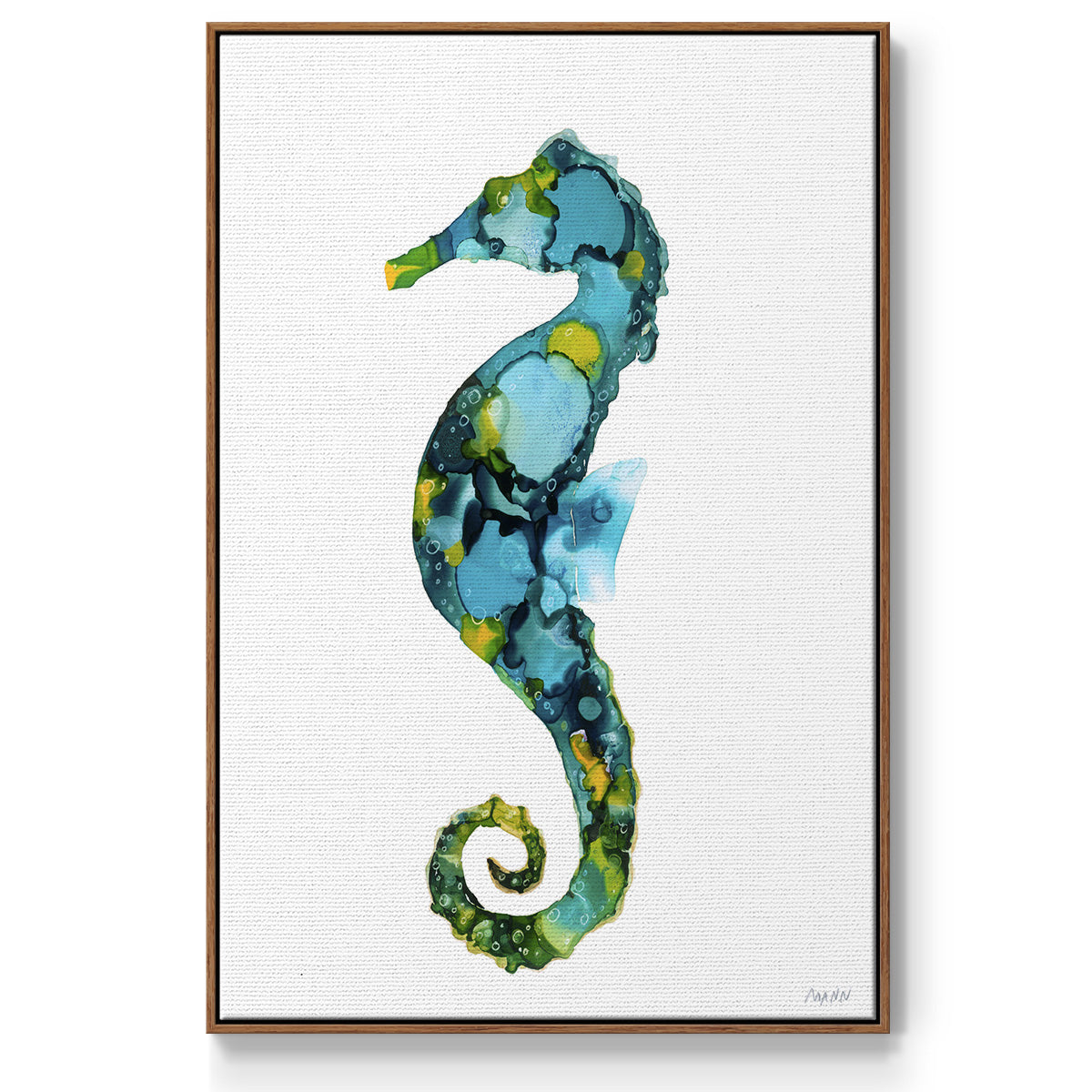 Seahorse - Framed Premium Gallery Wrapped Canvas L Frame - Ready to Hang