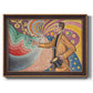Neo-impressionist abstract portrait by Paul Signac printed on canvas in an ornate bronzed mahogany wood frame.