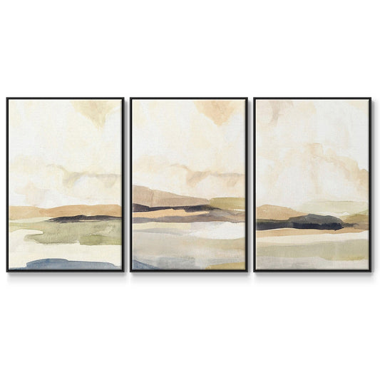 Slate Movement I - Floater Framed Canvas Set