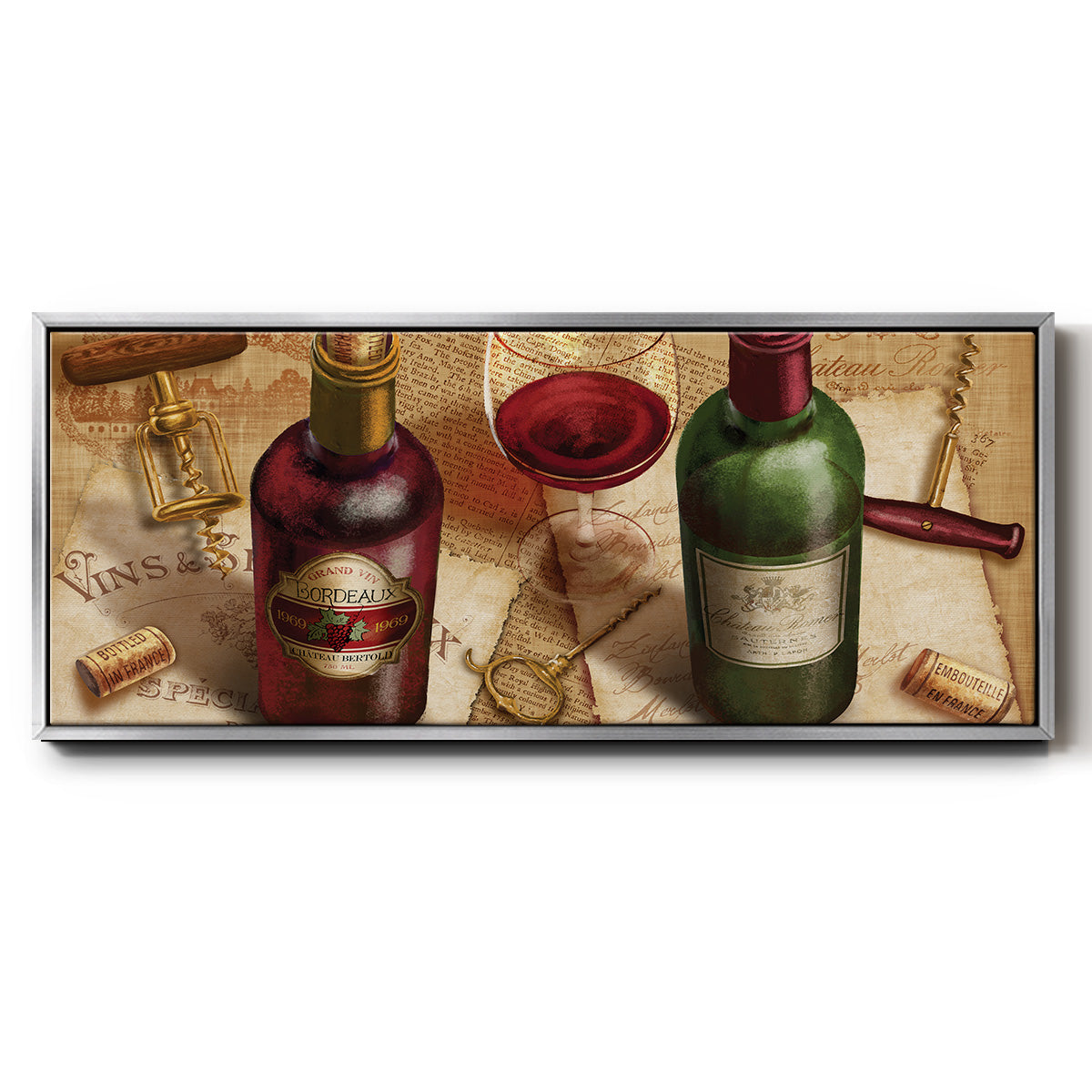 Wine Pairing - Floater Framed Canvas Print