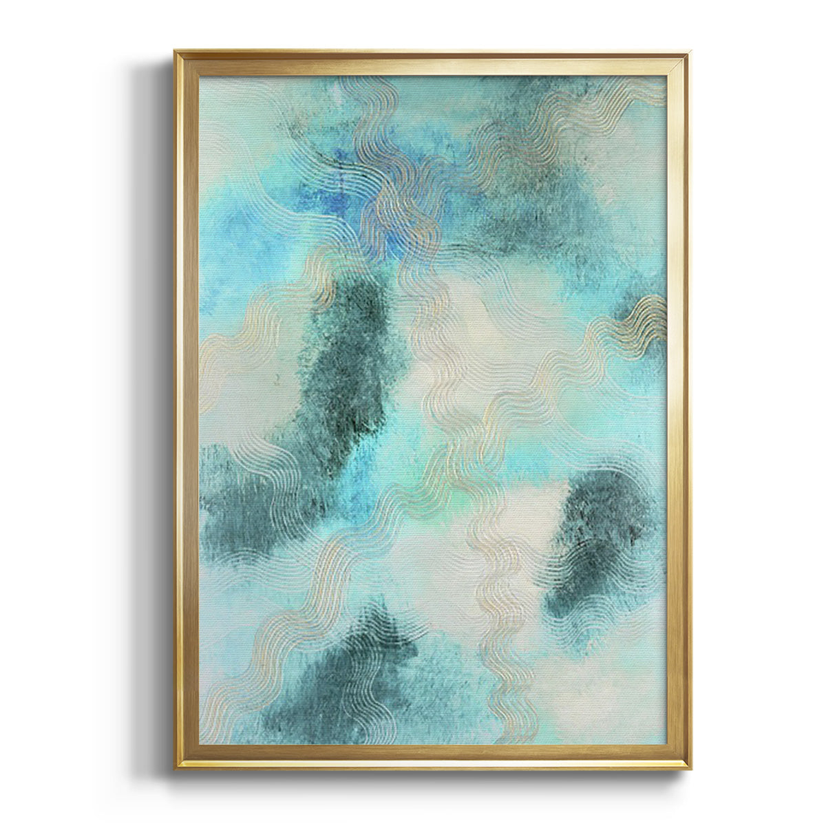 Blue Shift II - Modern Framed Canvas Print