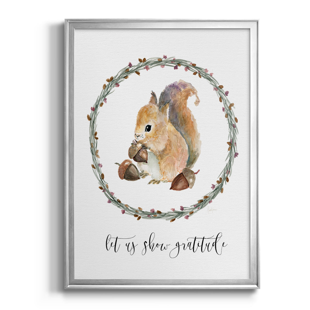 Harvest Home Squirrel - Modern Framed Canvas Print