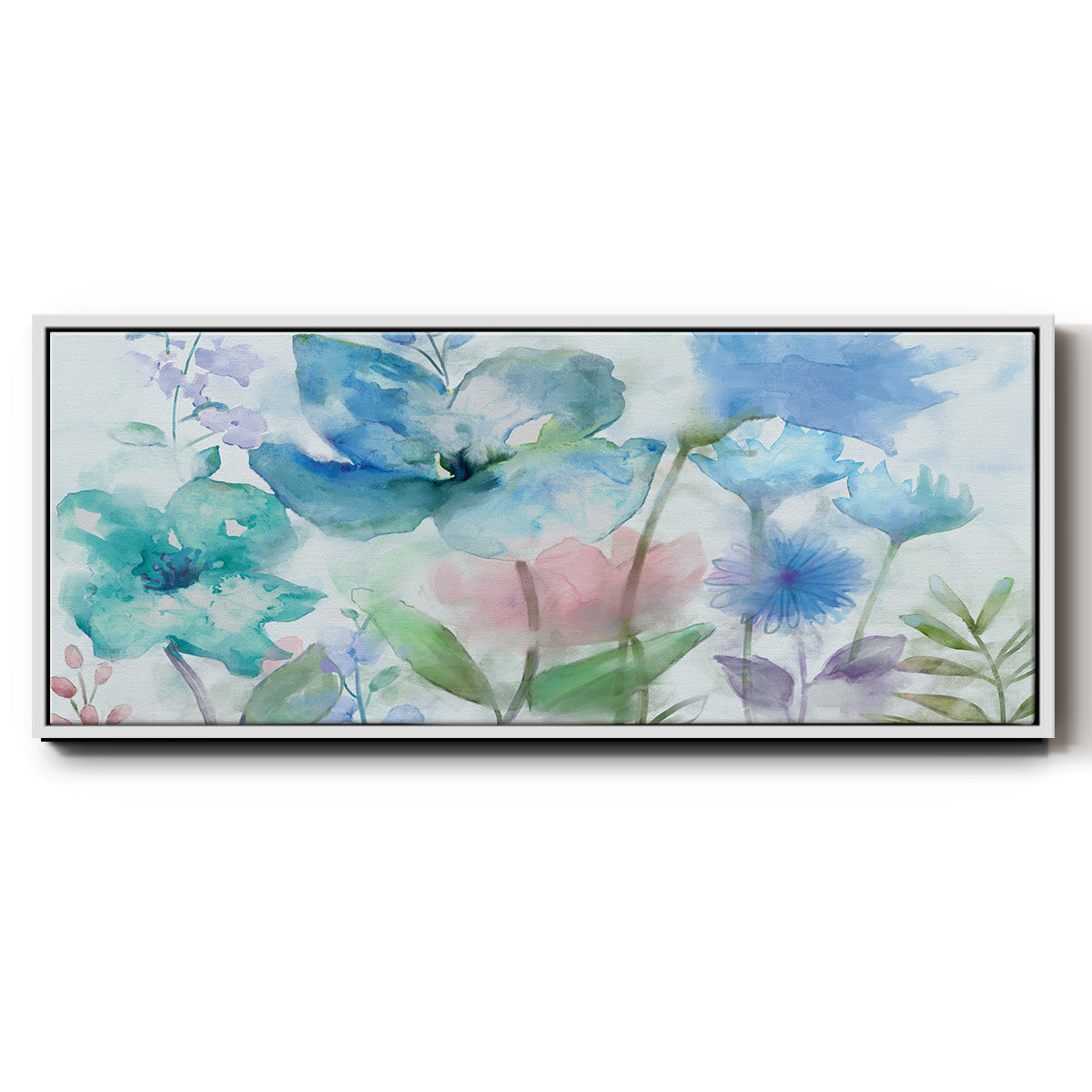 Mingled Blues - Floater Framed Canvas Print