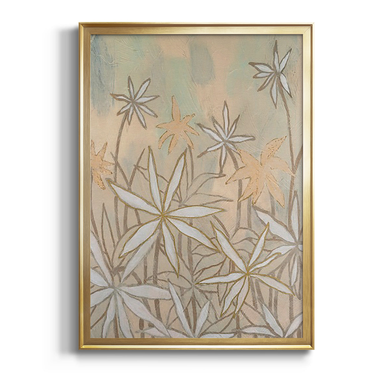 Embellished Starburst Bloom II - Modern Framed Canvas Print