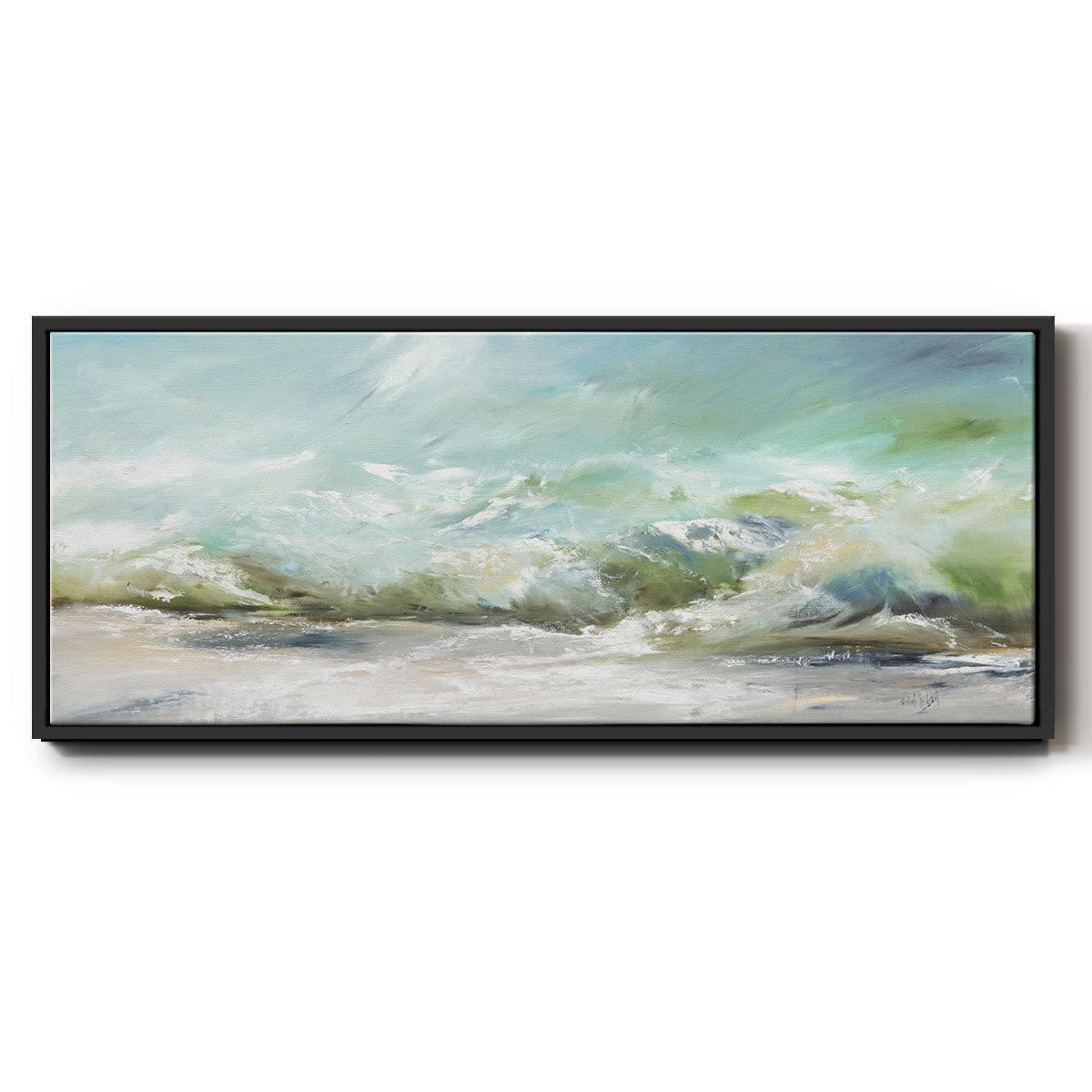 Dancing on the Waves II - Floater Framed Canvas Print