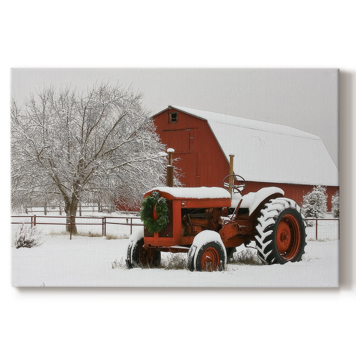 Silver Evergreen Hearth - Canvas Art Print