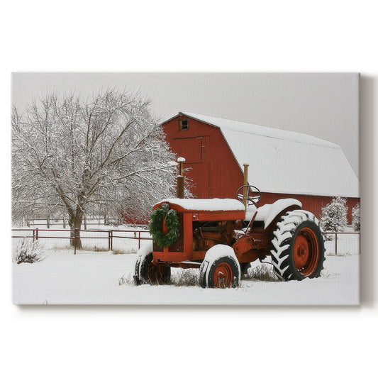 Silver Evergreen Hearth - Canvas Art Print