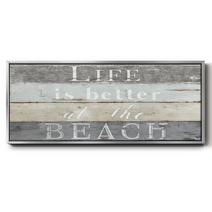 Life Better Beach - Floater Framed Canvas Print