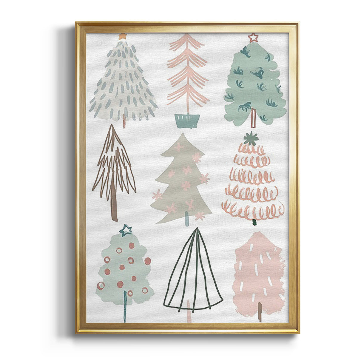 Christmas Tree Sketchbook I - Modern Framed Canvas Print