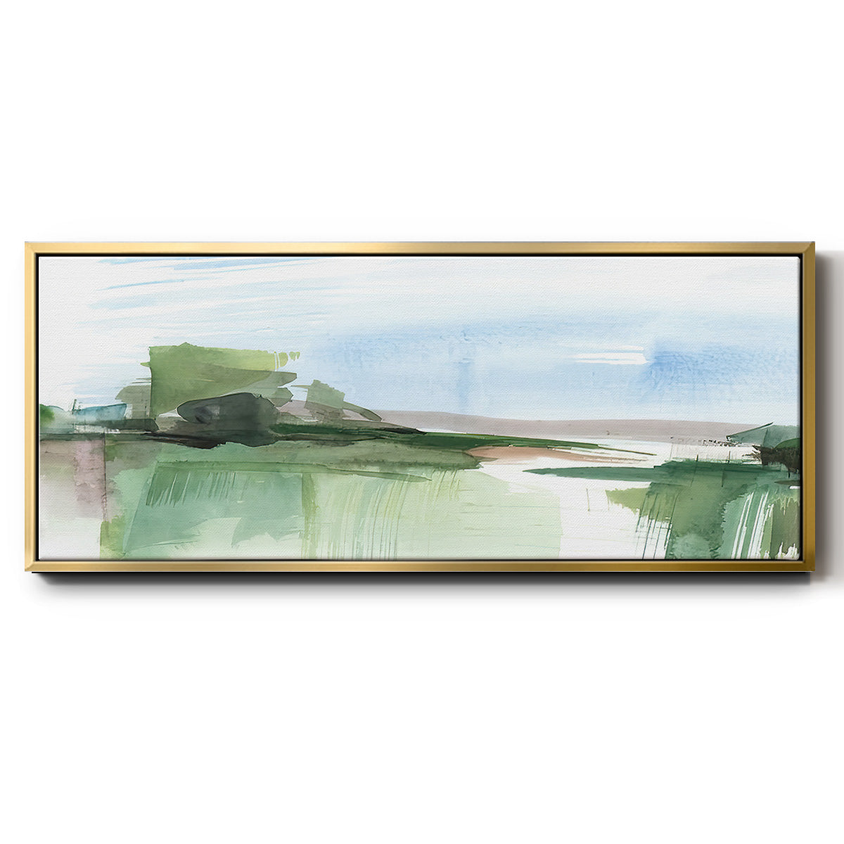 Abstract Wetland IV - Floater Framed Canvas Print