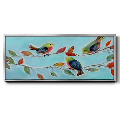 Bitty Birds II - Floater Framed Canvas Print