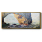 The rocky cliffs of Ã‰tretat (La Porte man) [1] by Monet - Floater Framed Canvas Print