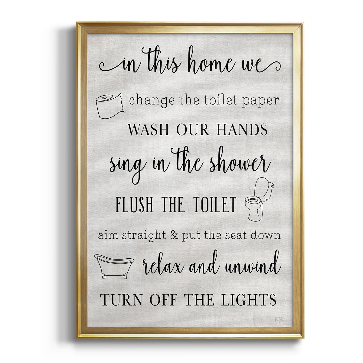 In This Bathroom - Modern Framed Canvas Print