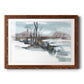 Winter Stream Watercolor II - Barnwood Framed Art Print