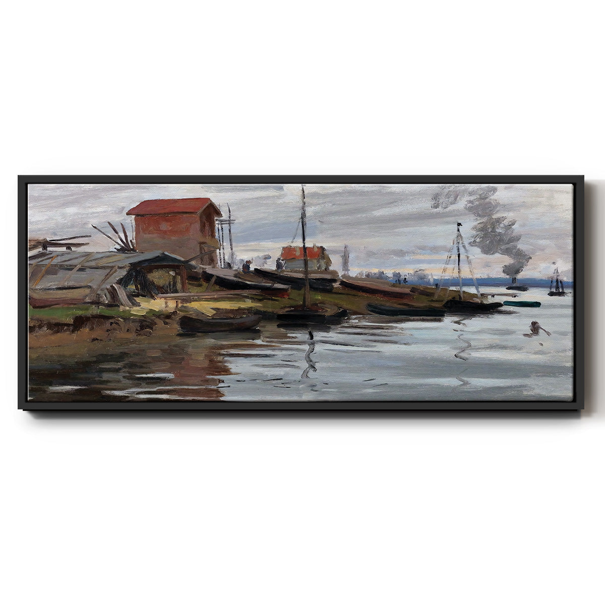 The Seine at Petit - Floater Framed Canvas Print