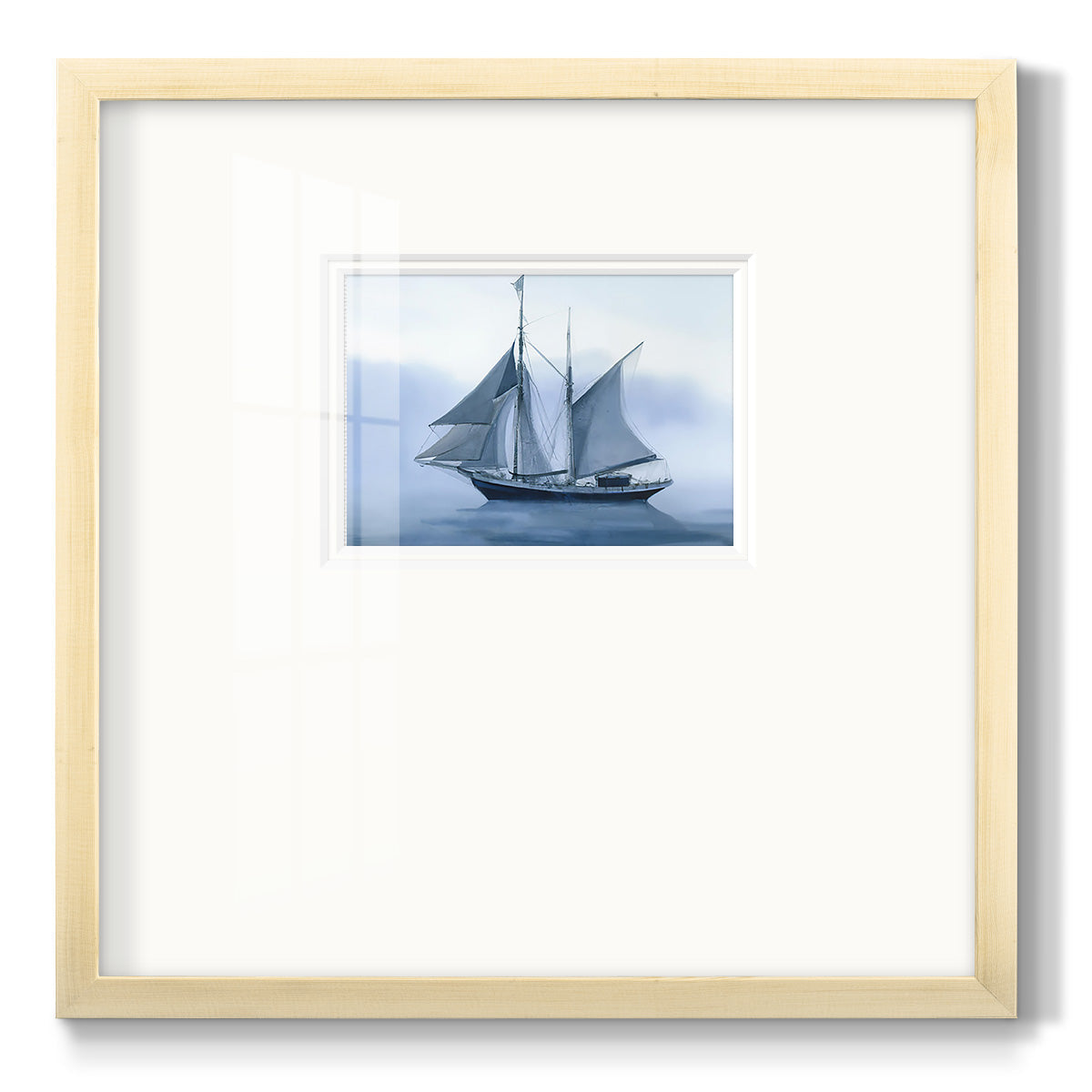 Misty Sail - Double Matboard Framed Print