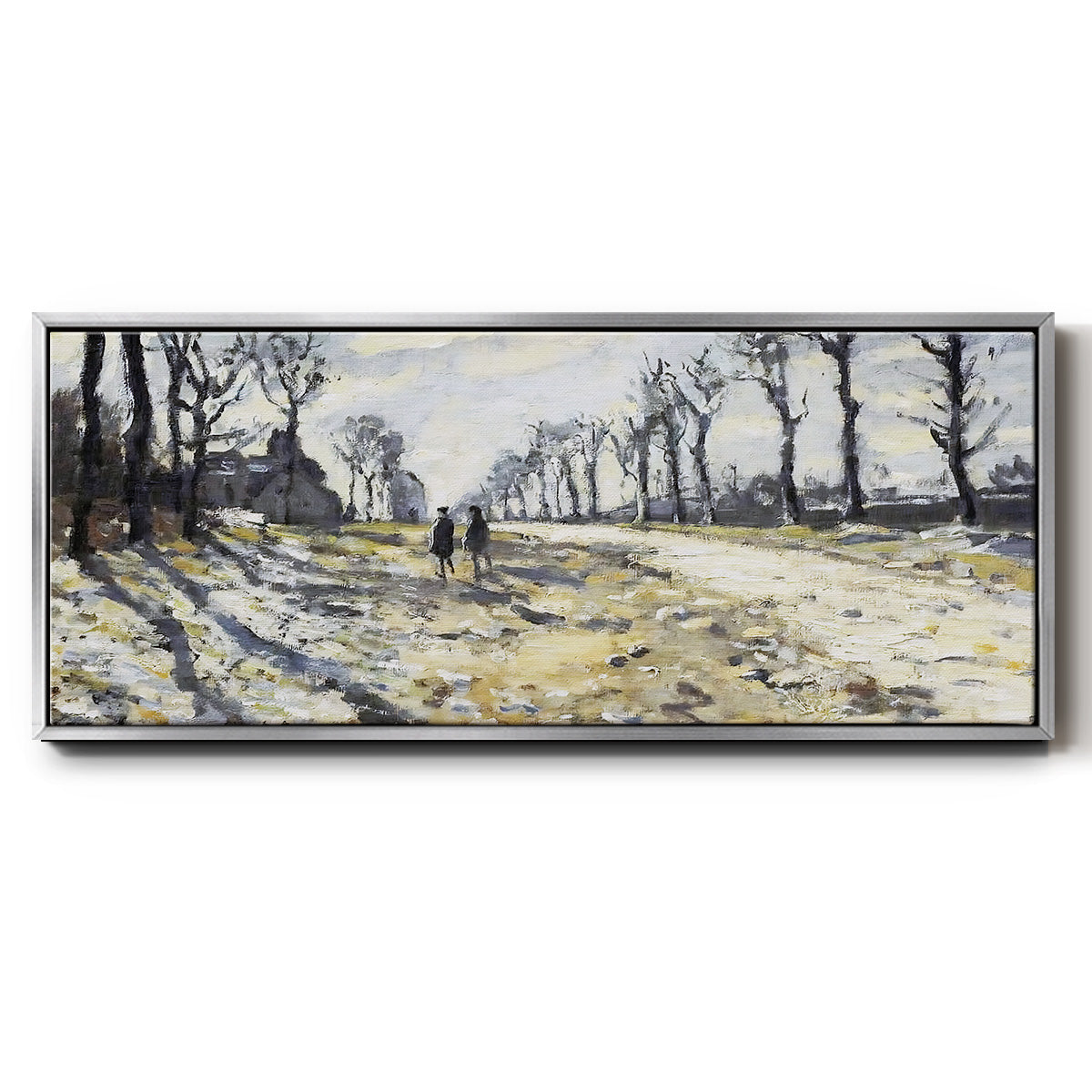 The Road, Effect of Snow at Sunset, 1869 - Floater Framed Canvas Print