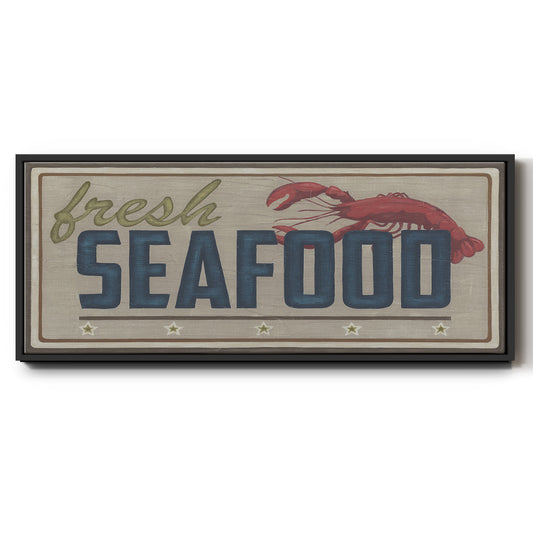 Shoreline Signs I - Floater Framed Canvas Print