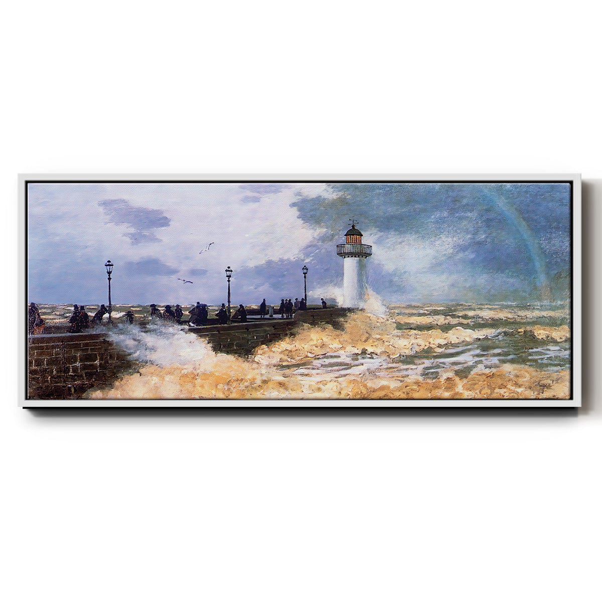 The Jetty at Le Havre, 1868 - Floater Framed Canvas Print