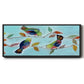 Bitty Birds I - Floater Framed Canvas Print