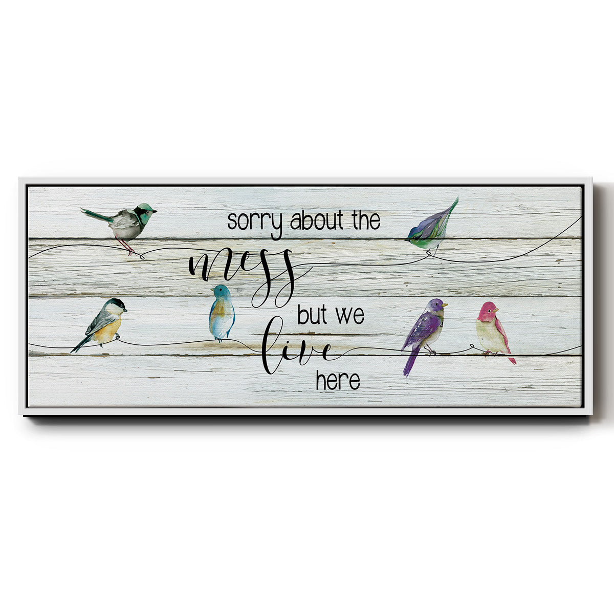We Live Here - Floater Framed Canvas Print