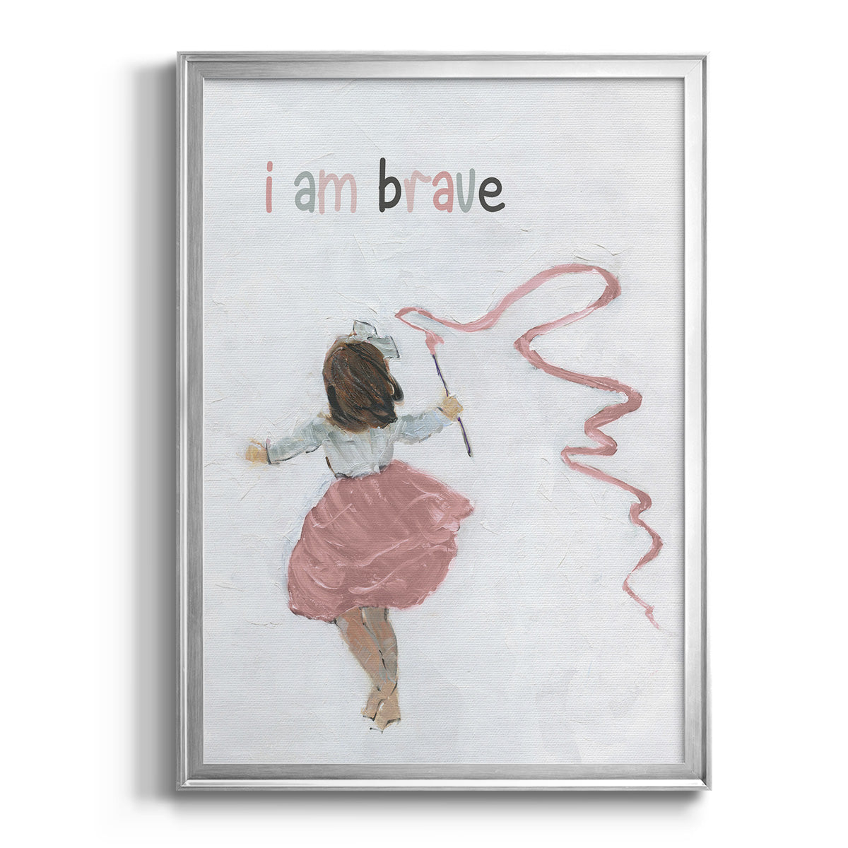Girl Catching Wind - Modern Framed Canvas Print