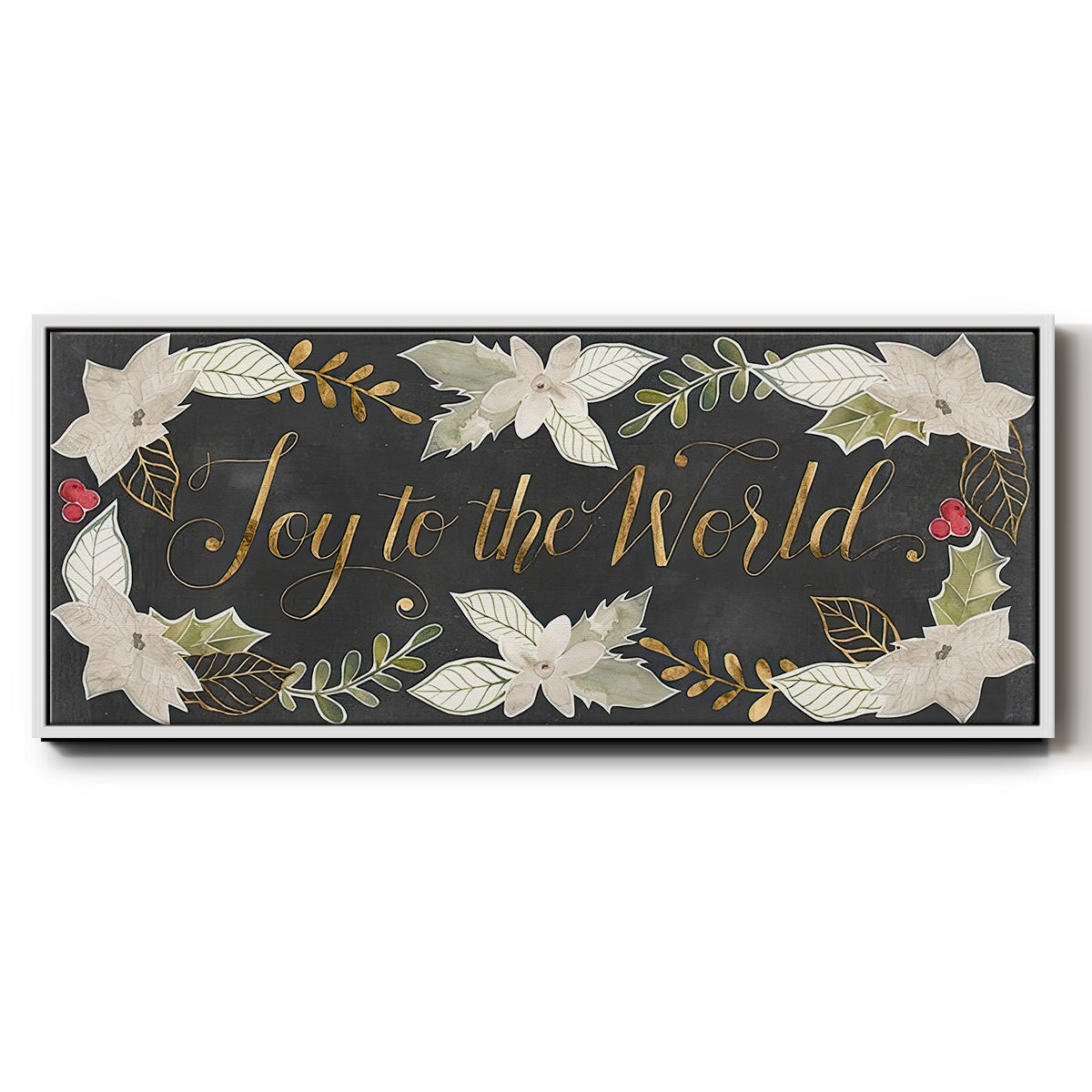 Gilded Christmas Collection D - Floater Framed Canvas Print