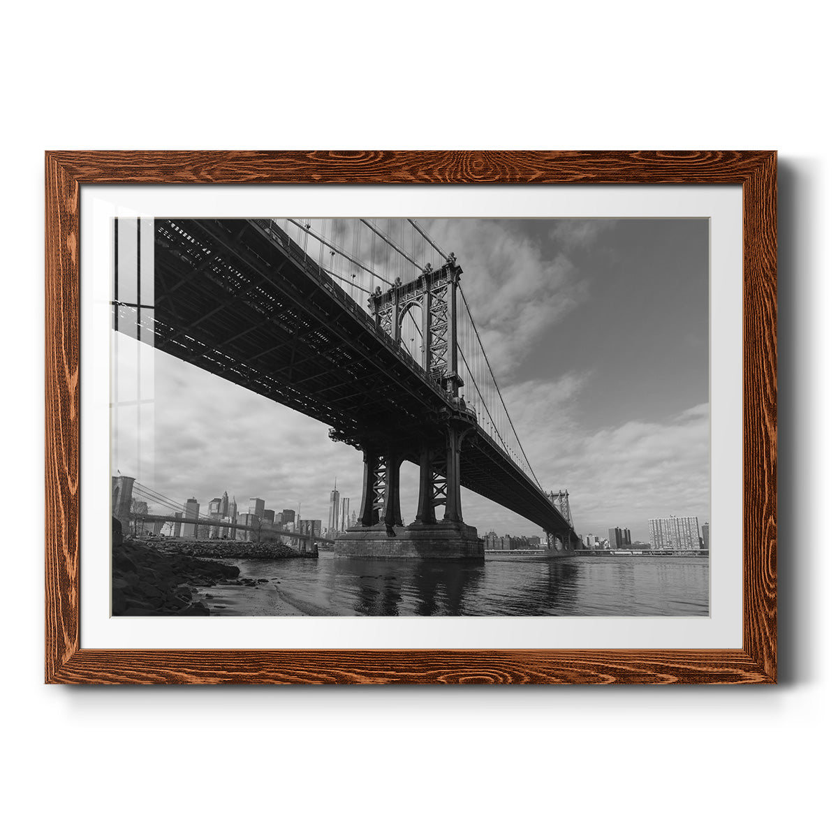 Manhattan Bridge - Barnwood Framed Art Print